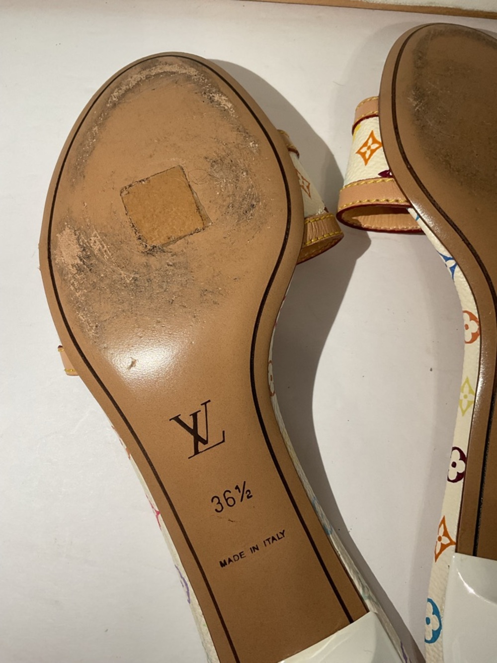 Louis Vuitton Sandals Murakami Kitten Heel Size 36.5 - Picture 8 of 14
